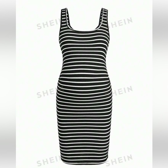 Maternity Casual Sleeveless Bodycon Dress With Large‎ Round Neckline - Picture 1 of 7
